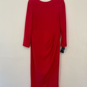 Emporio Armani Vibrant Red Long Sleeve Dress